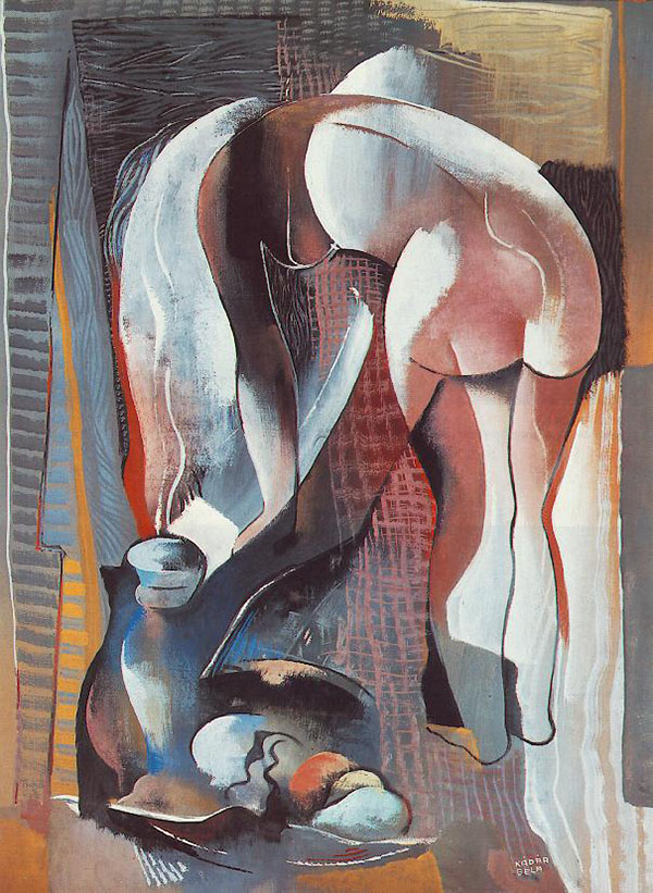 Bending Nude from Behind 1934 by Bela Kadar | Oil Painting Reproduction