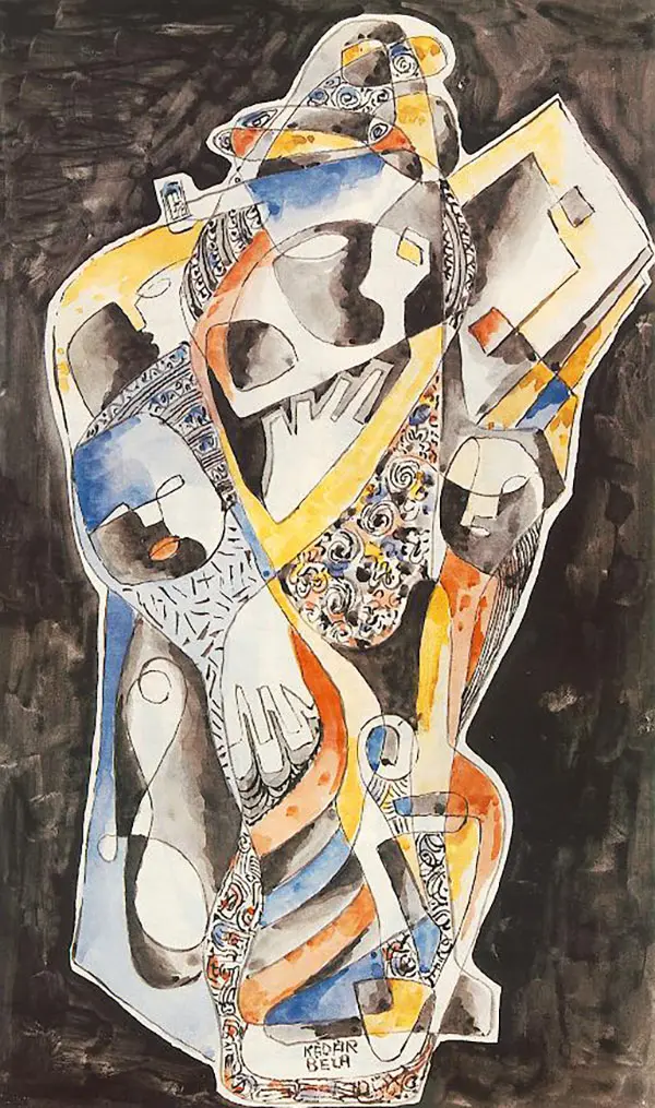 Blue Yellow Composition 1930 By Bela Kadar