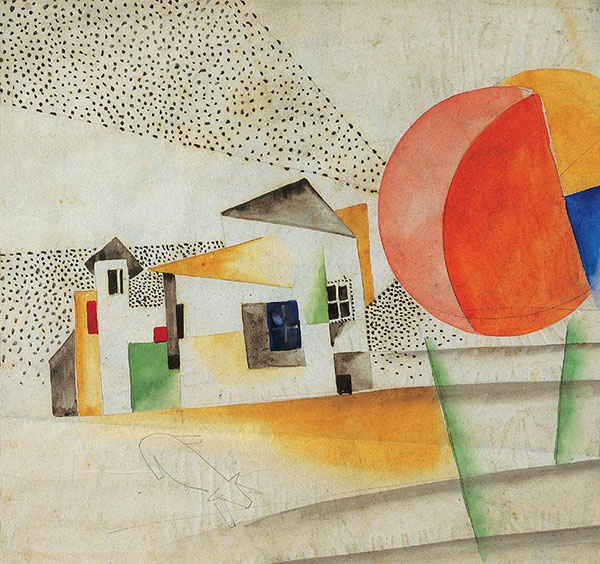 Dissolving Houses 1920 by Bela Kadar | Oil Painting Reproduction