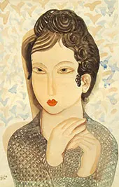 Portrait of a Woman with Black Hair 1938 By Bela Kadar