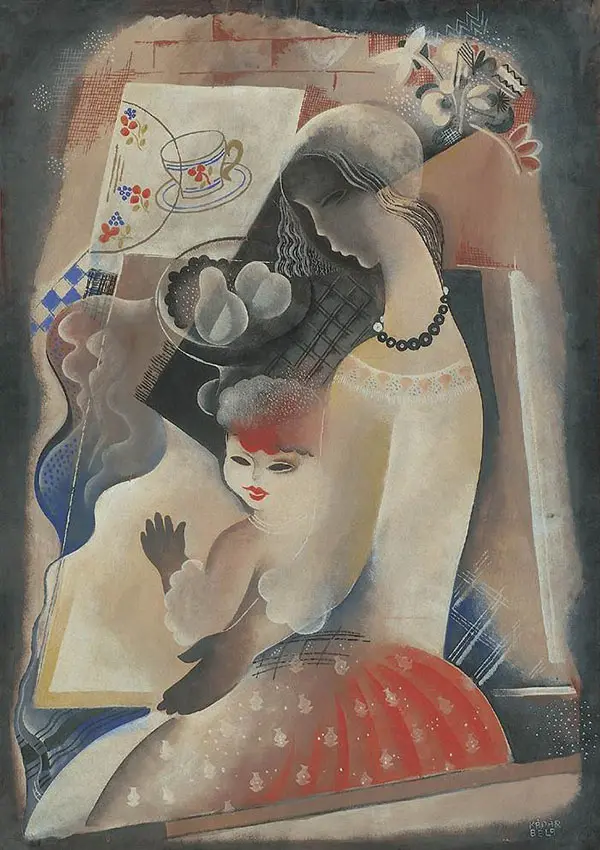 Young Woman with Child 1930 By Bela Kadar