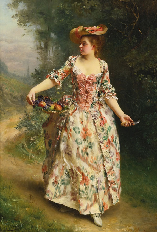 A Walk in The Park by Gustav Jacquet | Oil Painting Reproduction