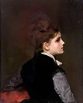 A Young Woman in Profile By Gustav Jacquet