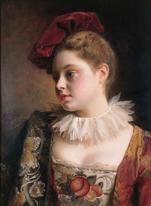 The Red Tocque by Gustav Jacquet | Oil Painting Reproduction