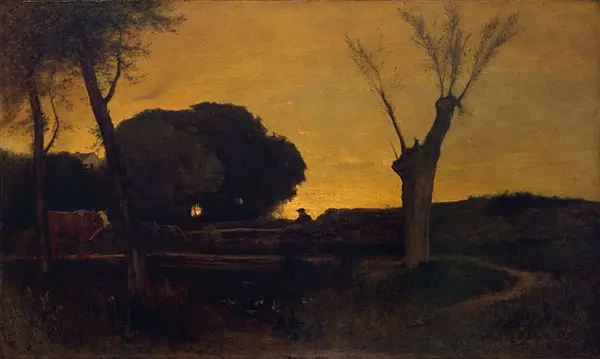 Evening at Medfield Massachusetts 1875 By George Inness