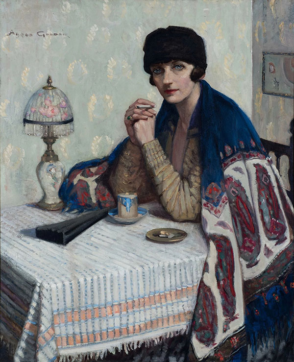 Girl with Cigarette by Agnes Goodsir | Oil Painting Reproduction