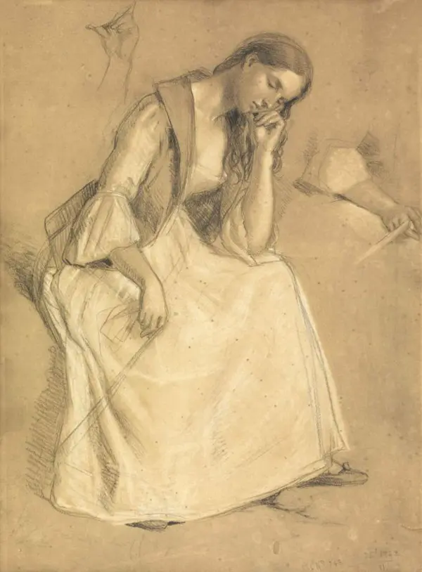 Seated Girl Study 1932 By Charles West Cope