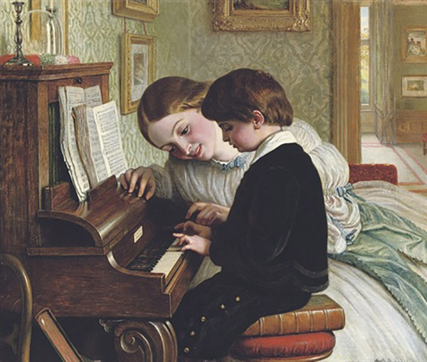 The Music Lesson 1863 by Charles West Cope | Oil Painting Reproduction