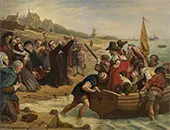 The Pilgrim Fathers Departure of a Puritan Family for New England 1856 By Charles West Cope