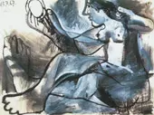 Seated Nude in the Mirror 1967 By Pablo Picasso