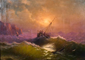 Ships in Heavy Seas off a Headland By Ivan Aivazovsky