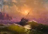 Ships in Heavy Seas off a Headland By Ivan Aivazovsky