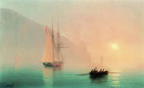 Ayu-Dag on a Foggy Dog 1853 By Ivan Aivazovsky