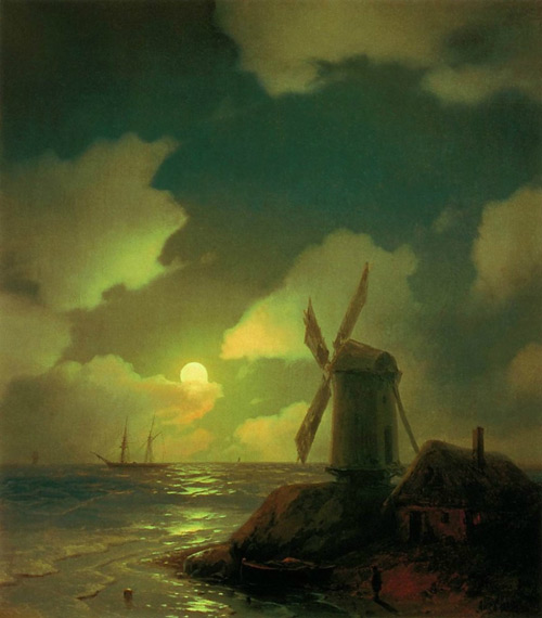 Windmill on the Sea Coast 1851 | Oil Painting Reproduction