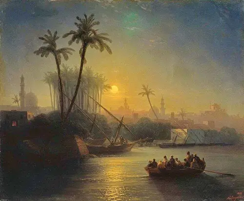 View of Cairo from the Nile 1872 By Ivan Aivazovsky