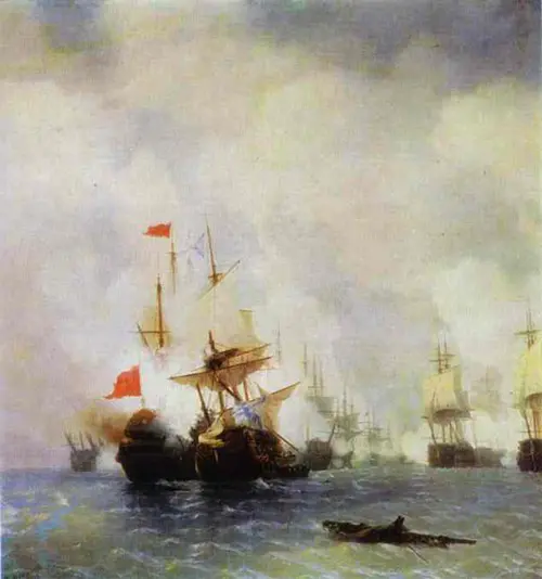 The Battle in the Chios Channel By Ivan Aivazovsky