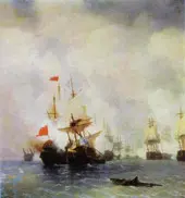 The Battle in the Chios Channel By Ivan Aivazovsky