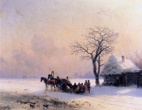 Winter Scene Little Russia by Ivan Aivazovsky | Oil Painting Reproduction