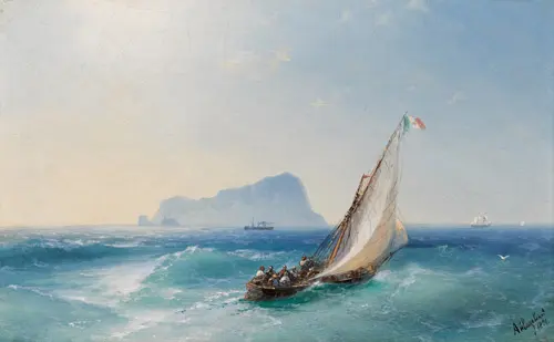 The Bay of Naples with Capri By Ivan Aivazovsky