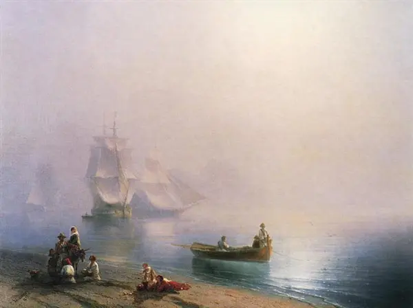Morning in the Bay of Naples 1873 By Ivan Aivazovsky
