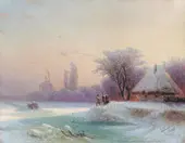 The Perils of Winter, Travel in the Russian Provinces 1869 By Ivan Aivazovsky