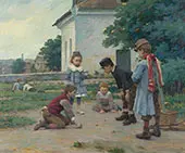 Children Playing with Marbles By Claude Emile Schuffenecker
