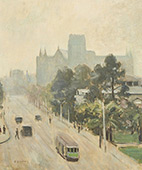 View of St Patrick's Cathedral Melbourne By Elioth Gruner