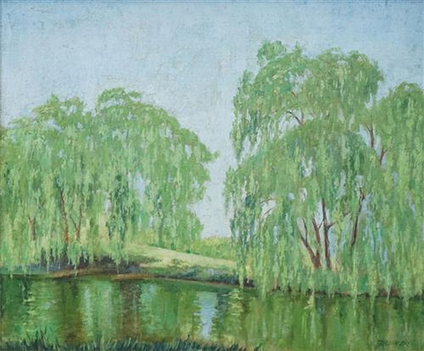 Willow Reflection by Elioth Gruner | Oil Painting Reproduction