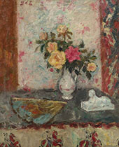Bouquet and Hand Fan By Georges d'Espagnat