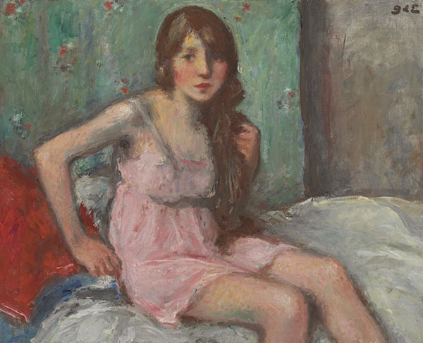 Jeune Fille Assise by Georges d'Espagnat | Oil Painting Reproduction