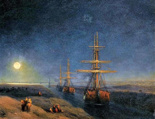 Suez Canal 1876 by Ivan Aivazovsky | Oil Painting Reproduction