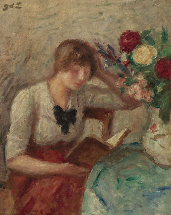 Young Woman Reading by Georges d'Espagnat | Oil Painting Reproduction