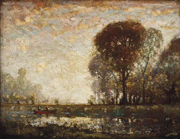 Sunset Red and Gold By Henry Ward Ranger