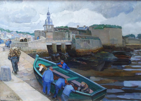 Fisherman in Concarneau Harbour 1927 | Oil Painting Reproduction