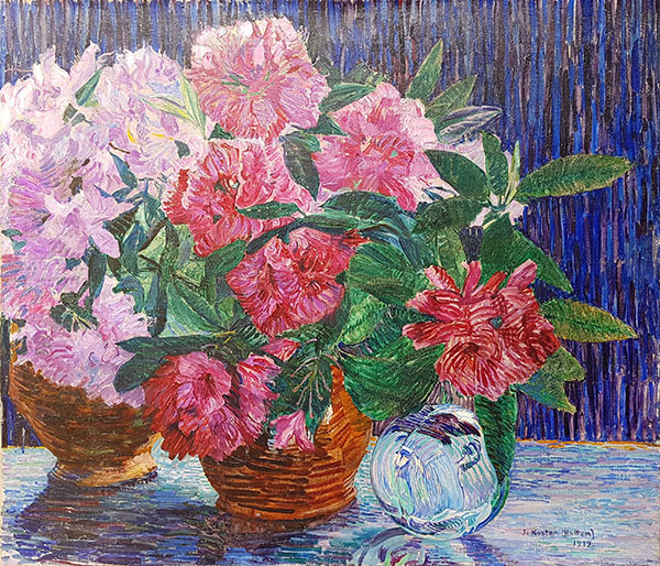 Rhododendron Branches in a Vase 1919 | Oil Painting Reproduction