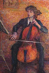 Young Man Playing a Cello By Jo Koster