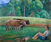 Figura I Vaques By Joaquim Sunyer