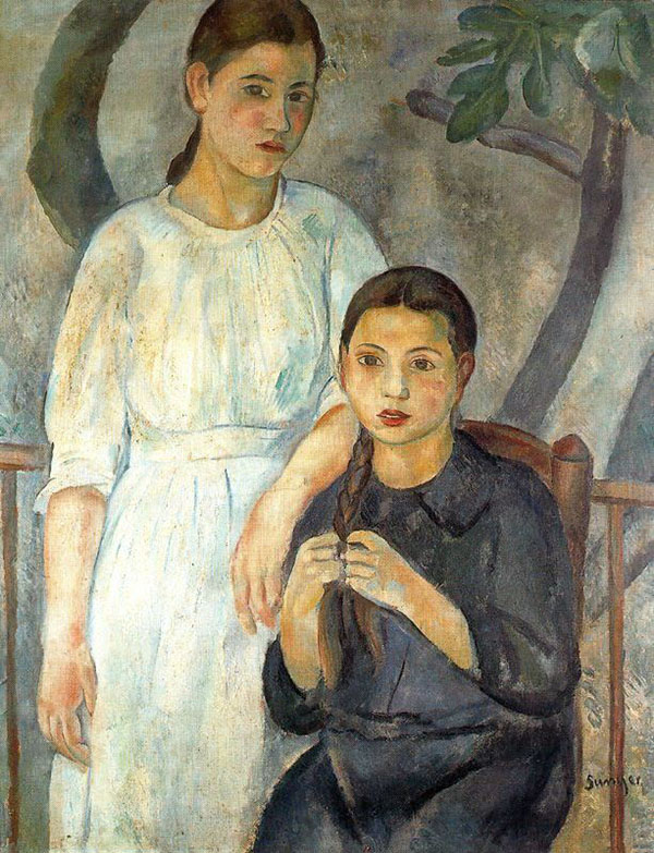 Two Sister by Joaquim Sunyer | Oil Painting Reproduction