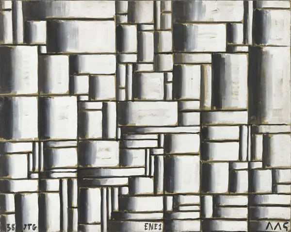 Construction in White and Black 1938 By Joaquin Torres-Garcia