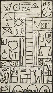 Constructivo en Blanco Y Negro 1933 By Joaquin Torres-Garcia