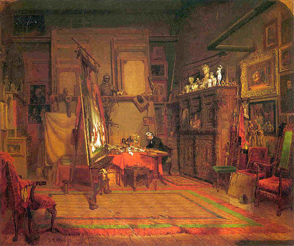 An Artist's Studio 1864 by John Ferguson Weir | Oil Painting Reproduction