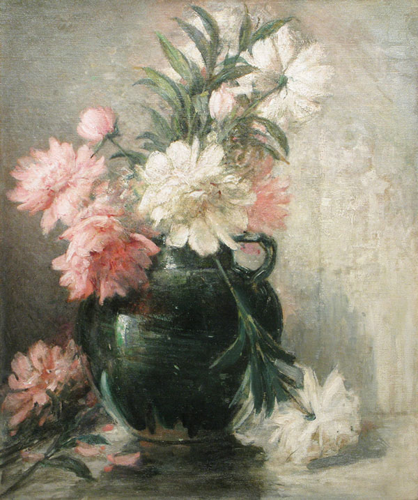 Peonies 1899 by John Ferguson Weir | Oil Painting Reproduction