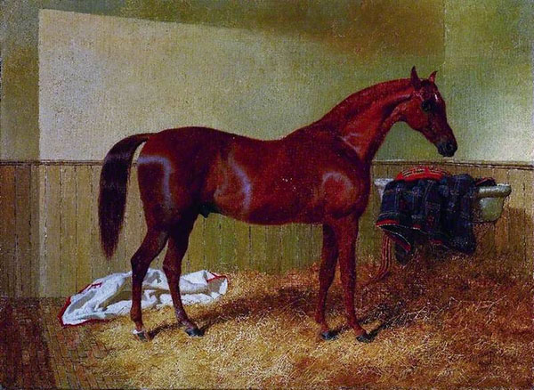 Chestnut Horse in a Stable | Oil Painting Reproduction