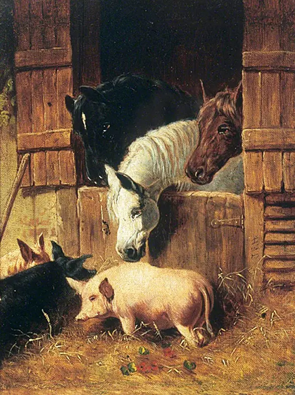Farmyard Scene 2 By John Frederick Snr Herring
