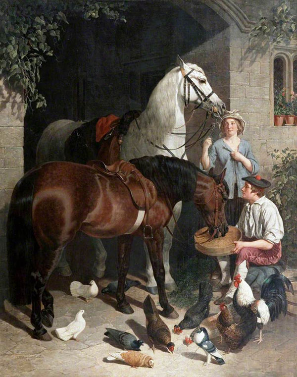 Feeding The Horses | Oil Painting Reproduction
