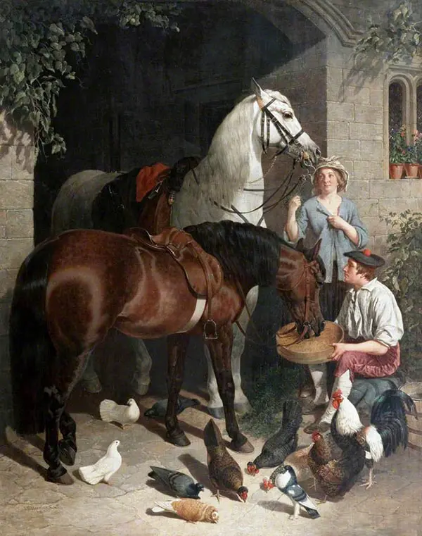 Feeding The Horses By John Frederick Snr Herring