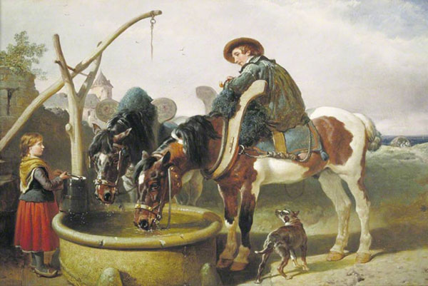 Horses at a Well and Henry Bright | Oil Painting Reproduction