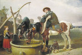 Horses at a Well and Henry Bright By John Frederick Snr Herring