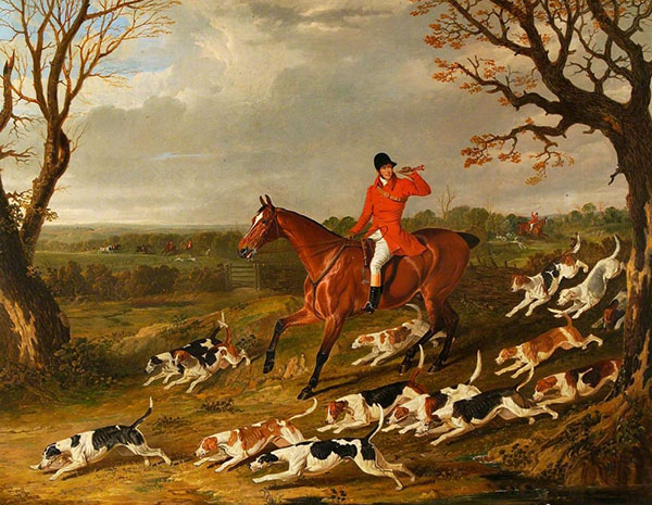 Hunting Scene with Foxhounds | Oil Painting Reproduction