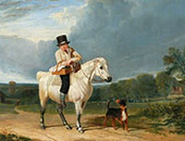 Man on a Grey Pony By John Frederick Snr Herring
